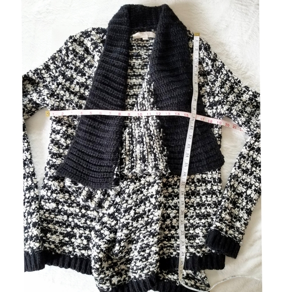 LOFT chunky knit waterfall cardigan black boho sweater small, FINAL PRICE! - Picture 9 of 16